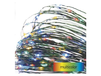 LED vánoční nano řetěz zelený, 15 m, venkovní i vnitřní, multicolor, časovač