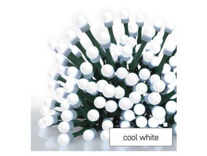 LED vánoční cherry řetěz – kuličky, 8 m, venkovní i vnitřní, studená bílá, časovač