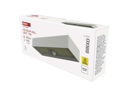 Solární LED svítidlo BRIXO s pohybovým čidlem, bílé, neutrální bílá