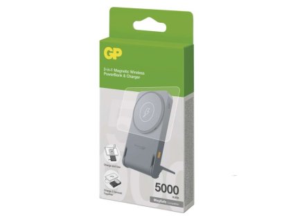 Powerbanka GP Q05B, 5 000 mAh, 20 W+Wireless, černá