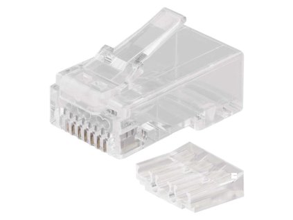 Konektor RJ45 pro UTP kabel (drát), průhledný