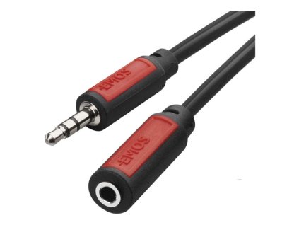 JACK kabel 3,5mm stereo, vidlice - 3,5mm zásuvka 2,5m