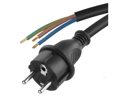 Flexo šňůra gumová 3× 2,5mm2, 5m, černá