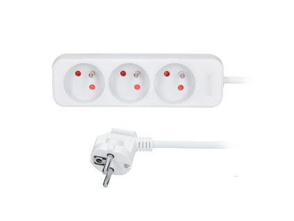Solight prodlužovací přívod 5m, 3 zásuvky, 16A/3680W, PVC, bílý
