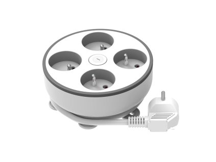 Solight 4z prodlužovací přívod, 2m, 3 x 1mm2, bílý, vypínač