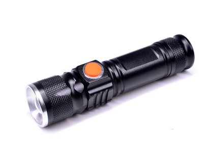 Solight LED nabíjecí kapesní svítilna, 200lm, 3W, zoom, Li-Ion