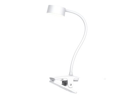 Solight LED stolní nabíjecí lampička, 2W, 210lm, 3CCT, bílá, clip