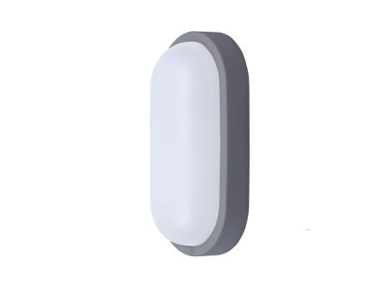 Solight LED venkovní osvětlení oválné, 13W, 910lm, 4000K, IP54, 21cm, šedá barva