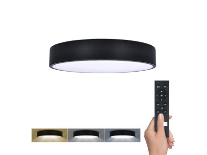 Solight LED osvětlení s dálkový ovladačem LECCE, 36W, 2300lm, 30cm, změna chromatičnosti, stmívatelné, černá