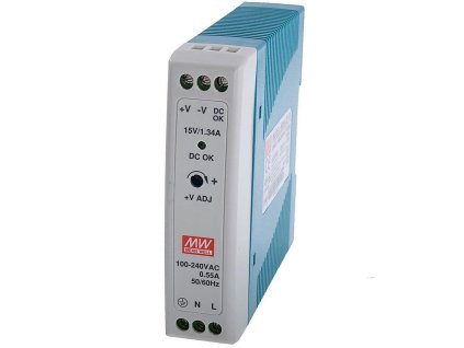 Průmyslový zdroj Mean Well MDR-20-12, 12V=/20W spínaný na DIN lištu