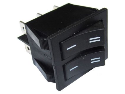 Přepínač kolébkový RS-2102-3C, 2xON-ON 1pol.250V/15A černý