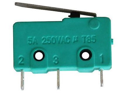 Mikrospínač MSW-12, ON-(ON) 1pol.250V/5A-páčka 17mm
