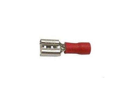Faston-zdířka 6,3mm červená pro kabel 0,5-1,5mm2
