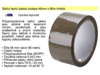 Lepící páska - izolepa hnědá 48mm/60m Manuli