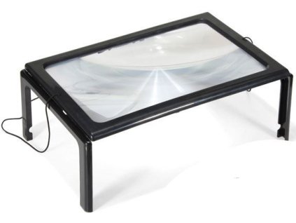Čtecí lupa A4 v rámečku s LED světlem, pracovní lupa MG275205