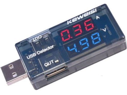 USB tester - voltmetr a ampérmetr 3-9V/0-3A DC KWS-10VA