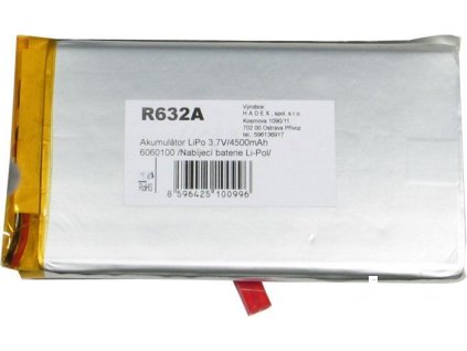 Akumulátor LiPo 3,7V/4500mAh 6060100 /Nabíjecí baterie Li-Pol/