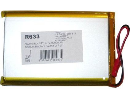 Akumulátor LiPo 3,7V/8000mAh 126090 /Nabíjecí baterie Li-Pol/