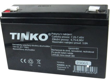 Pb akumulátor TINKO VRLA AGM 6V/12Ah