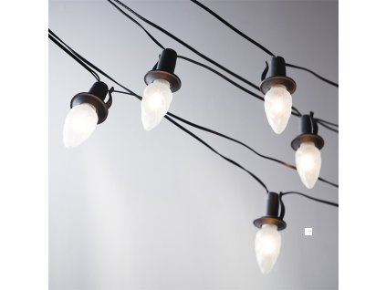 Prodloužení pro venkovní soupravu LED Filament Šiška bílá, černá kabeláž