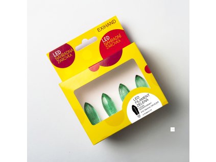 Blistr 4 ZELENÉ žárovky FILAMENT pro svícen 34V/0,2W