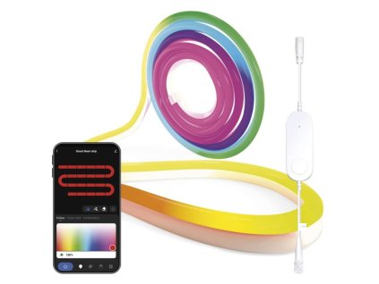 GoSmart ohebný LED pásek NEON bílý, 3 m, 23 W, RGBIC stmívatelný, WiFi