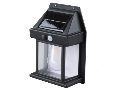 Solight LED solární lucerna nástěnná, teplá bílá, 12x17cm, černá