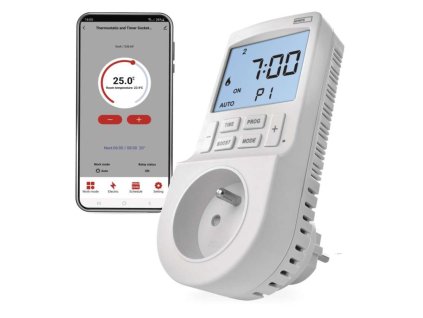 GoSmart Termostat do zásuvky s funkcí digitálního časovače 2v1 s WiFi