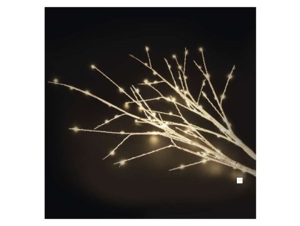 LED dekorace – 2x březová větvička, 60 cm, 3x AA, venkovní i vnitřní, teplá bílá, časovač