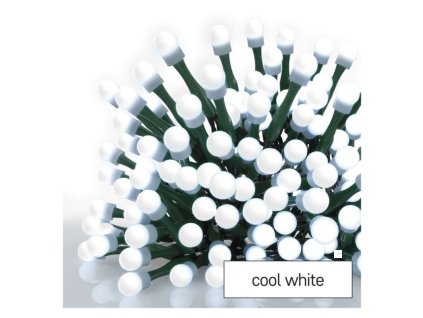 LED vánoční cherry řetěz – kuličky, 30 m, venkovní i vnitřní,studená bílá,programy,časovač