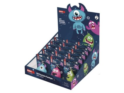 LED klíčenka - příšerky se zvukem, 18 ks, display box