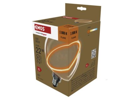 LED žárovka DECO G130SRA / E27 / 4 W (22 W) / 220 lm / flame
