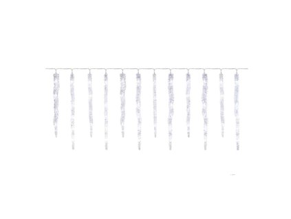 LED vánoční girlanda - rampouchy, 12 ks, 3,6 m, venkovní i vnitřní, studená bílá