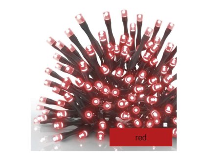 Standard LED spojovací vánoční řetěz, 10 m, venkovní i vnitřní, červená