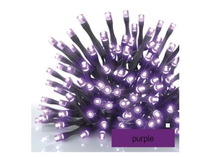 Standard LED spojovací vánoční řetěz, 10 m, venkovní i vnitřní, fialová