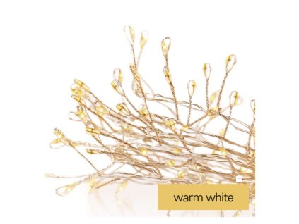 LED vánoční nano řetěz – ježek, 2,4 m, 3x AA, vnitřní, teplá bílá, časovač