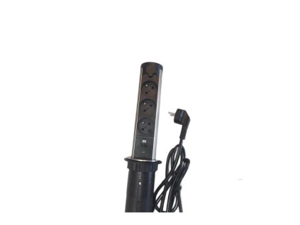 Automatická výsuvná lišta, 3 zásuvky, USB A +C