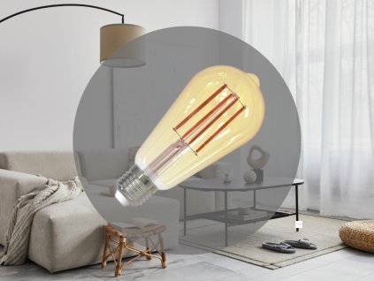 LED žárovka / filament 12W - ST64 / E27 / 2000K - ZLF915DV