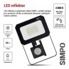 LED reflektor SIMPO s pohybovým čidlem, 20 W, černý, neutrální bílá