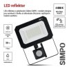 LED reflektor SIMPO s pohybovým čidlem, 30 W, černý, neutrální bílá