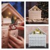 LED adventní kalendář dřevěný, 35x33 cm, 2x AA, vnitřní, teplá bílá, časovač