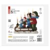 LED svícen – sněhuláci na saních, 24 cm, 2x AA, vnitřní, teplá bílá, časovač