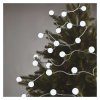 LED světelný cherry řetěz – kuličky 2,5 cm, 4 m, venkovní i vnitřní, studená bílá, časovač