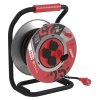 Venkovní prodlužovací kabel na bubnu 25 m / 4 zásuvky / černý / guma / 230 V / 1,5 mm2