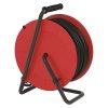 Venkovní prodlužovací kabel na bubnu 50 m / 4 zásuvky / černý / guma / 230 V / 1,5 mm2