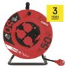 Venkovní prodlužovací kabel na bubnu 50 m / 4 zásuvky / černý / guma / 230 V / 1,5 mm2