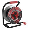 Venkovní prodlužovací kabel na bubnu 25 m / 4 zás. / černý / guma-neopren / 230V / 1,5 mm2