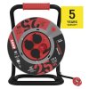 Venkovní prodlužovací kabel na bubnu 25 m / 4 zás. / černý / guma-neopren / 230V / 1,5 mm2