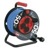 Počasí odolný prodluž. kabel na bubnu 50 m / 4 zásuvky / modrý / PVC / 230 V / 1,5 mm2