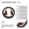 3 fázový venkovní prodlužovací kabel 10 m / 1 zásuvka / černý / guma / 400 V / 2,5 mm2